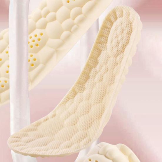 1 Pair 4D Cloud Insoles Shock Absorption Memory Foam Sports Shoes Inserts Soft Breathable Men Women Arch Support Orthopedic Massage Foot Pads