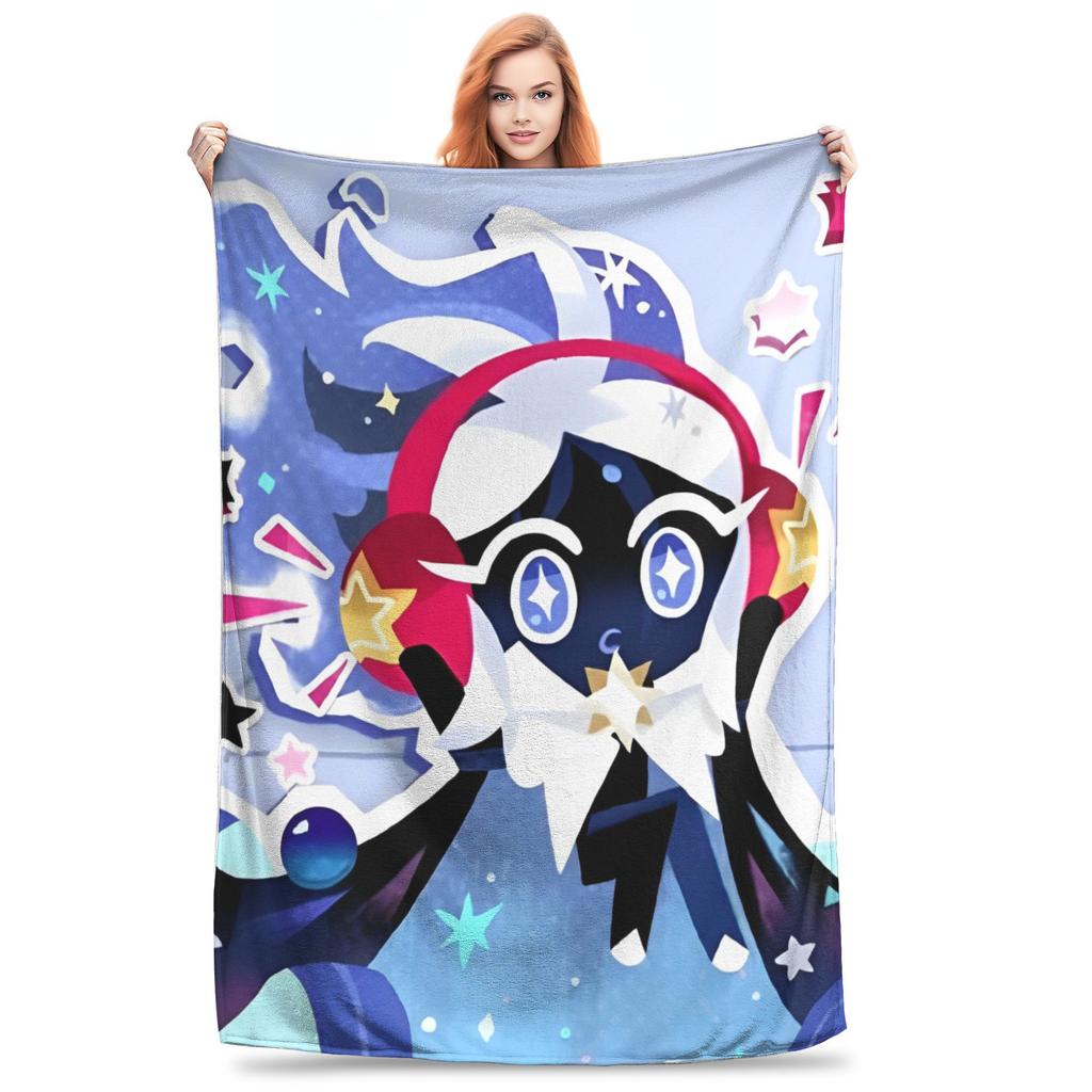 Black Pearl Cookie Flannel Blankets Cookie Run Kingdom Funny Throw Blankets for Home 200x150cm Bedspread