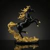 Rearing Horse Figurine Decorative WaveBased Base Indoor Ornament for Art Collectors,