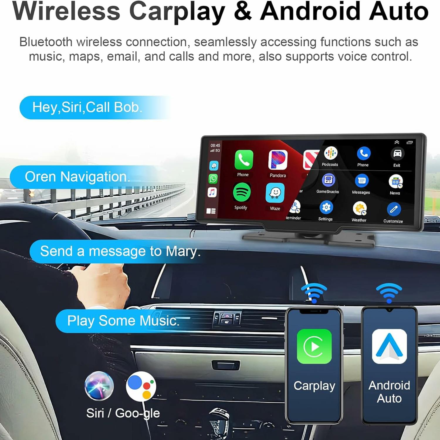 

RH-W515 10.26 Inch Touch Screen CarPlay Android Auto Bluetooth-compatible Multimedia Player (No DVR) Type A