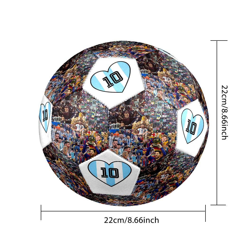 Messi 10 Number Argentina World Cup Champion Size 5 Football Machine Sewn Indooroutdoor Universal Football Perfect Commemorative Gift For Soccer Lover