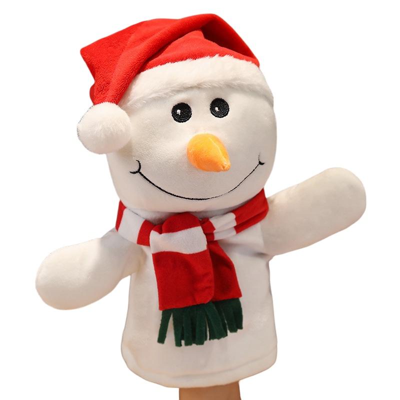 Festive Santa Claus Ventriloquist Puppet Toy Mouth Moving Plush Doll For Kids Christmas Gift