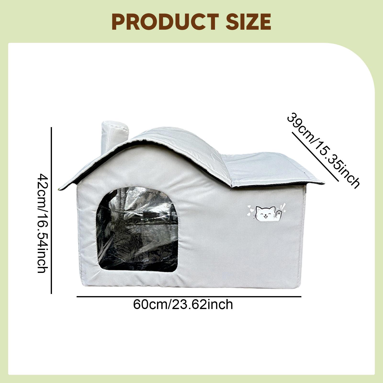

Outdoor Stray Cats Shelter Oxford Cloth Waterproof Cat House Winter Insulated Warm Cat Tent for Garden Backyard Patio Pet House