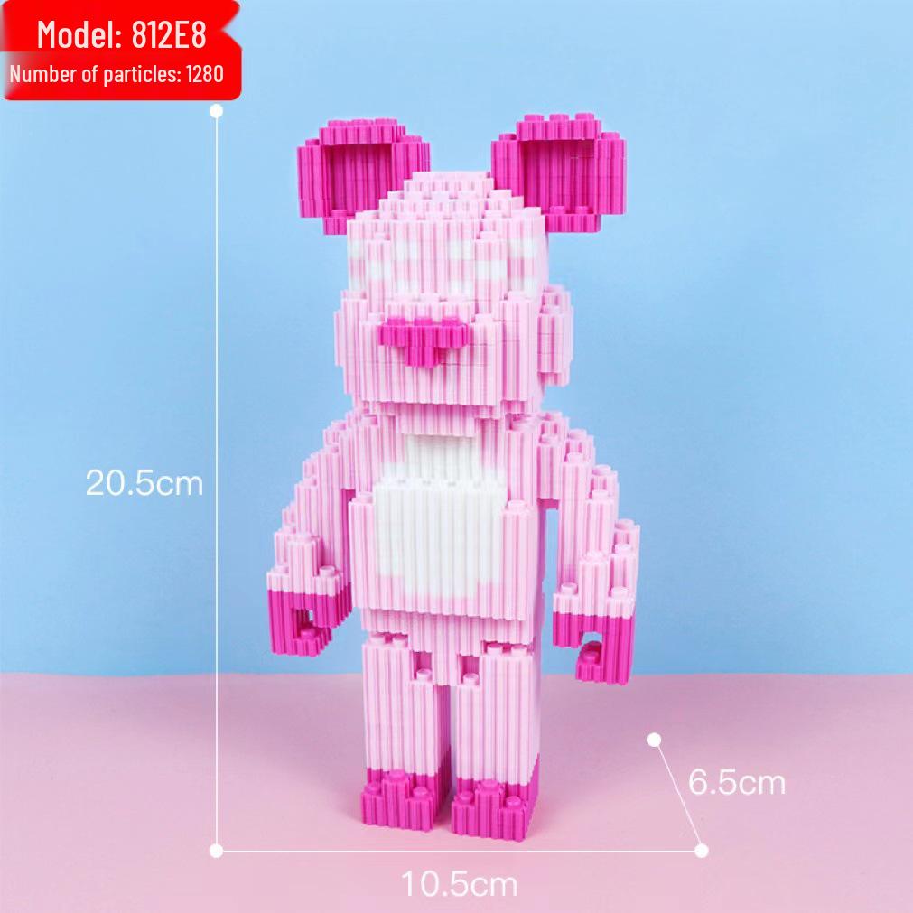 Girls' Compatible Lego: Violent Bear Building Block Series - Educational Micro-Block Interlocking Toys & Gifts