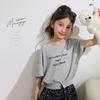 Girls' Stretchy Letter Print Crop T-shirt