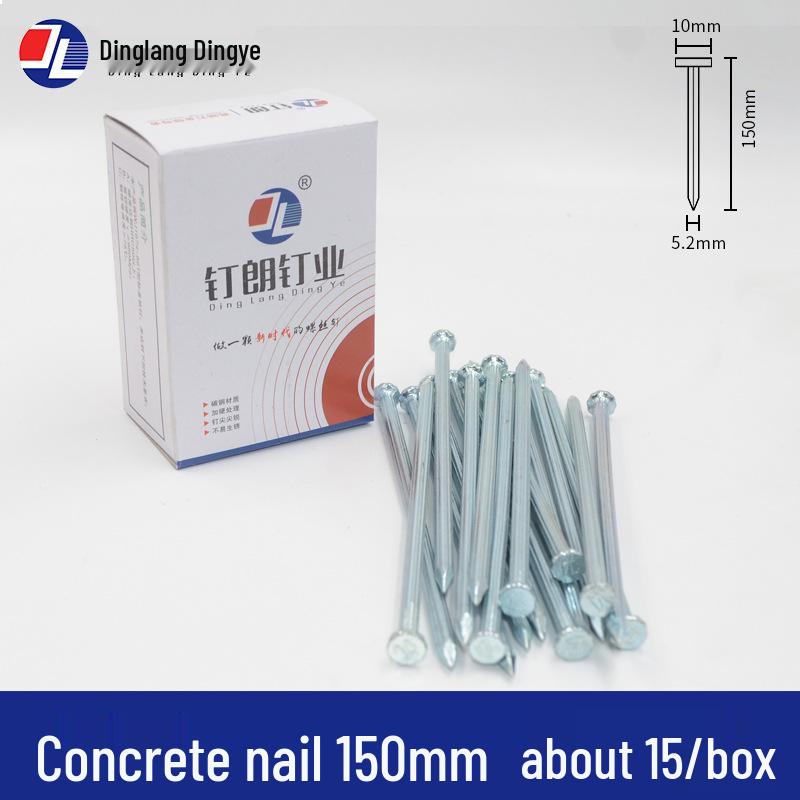 High-Strength Black Steel Nails for Concrete, Picture Hanging & Advertising