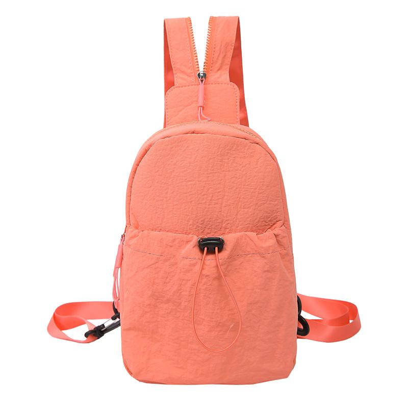 Solid Color Multifunctional Backpack Women's Lightweight Chest Bag