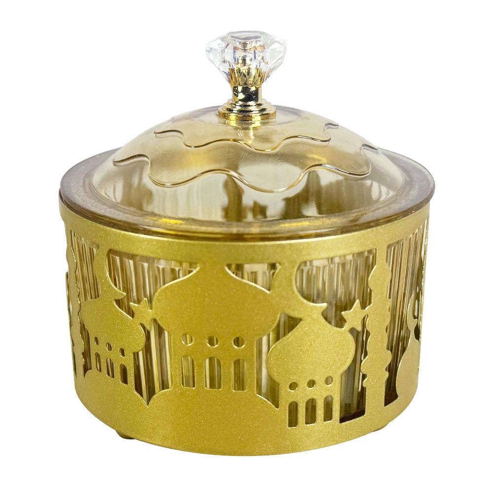 Ramadan Candy Dish Eid Mubarak Dessert Tray Decorative Ornament Nuts Serving Tray Ramadan Dinner Plate for Muslim Party Festival