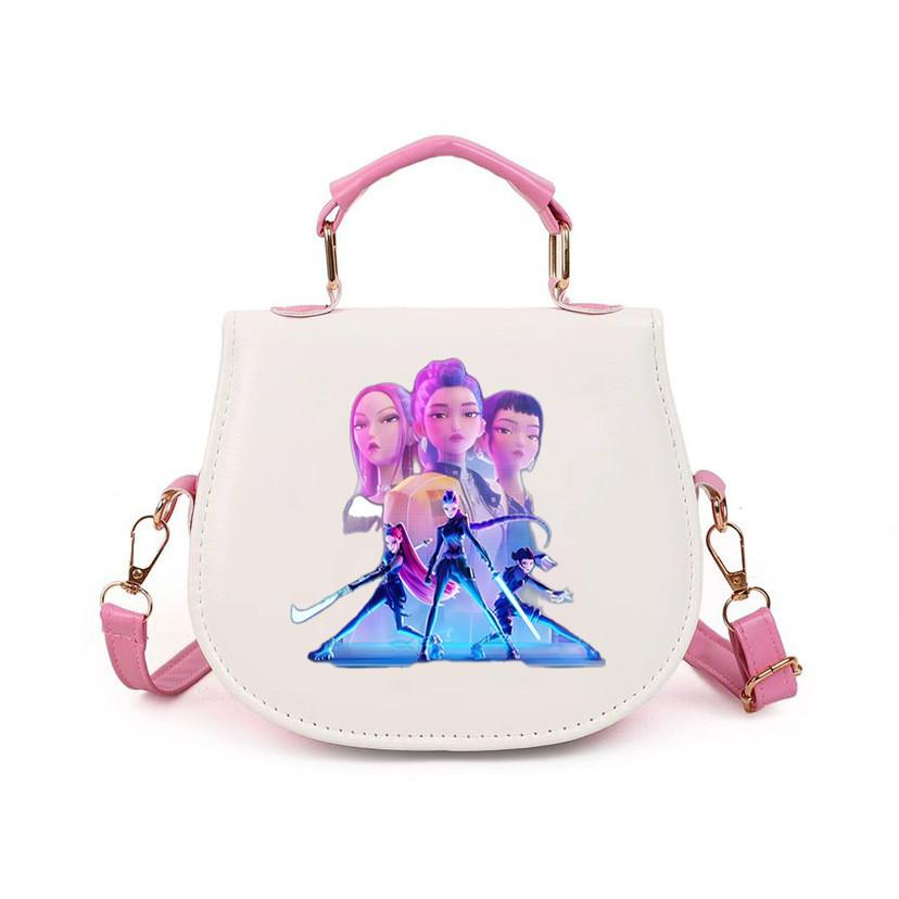 Kids Girls Kpop Rumi Zoey Mira Printed Student Lightweight Crossbody Bag Casual PU Shoulder Bags