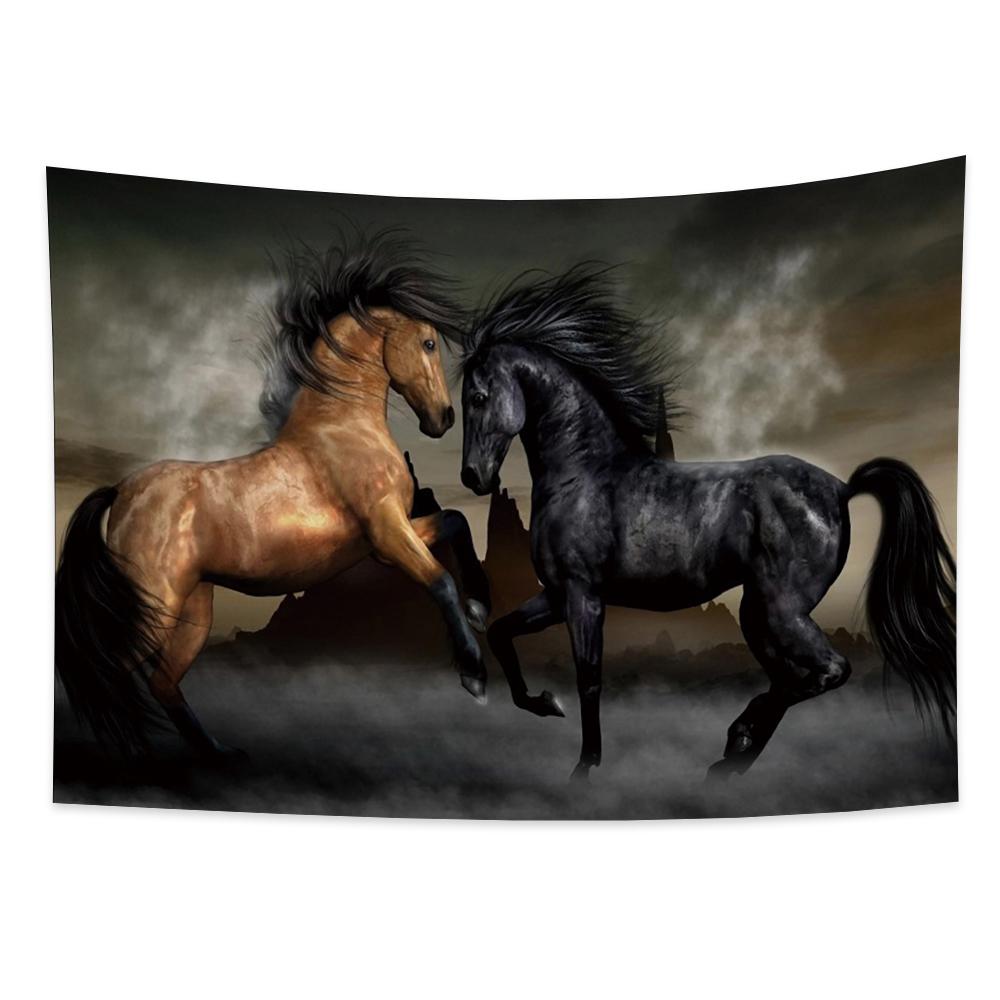 

Серия «Скачущая лошадь» Гобелен Настенный хиппи Богемное украшение Гобелен Фон Ткань Гостиная Комната Домашний декор 100X75CM