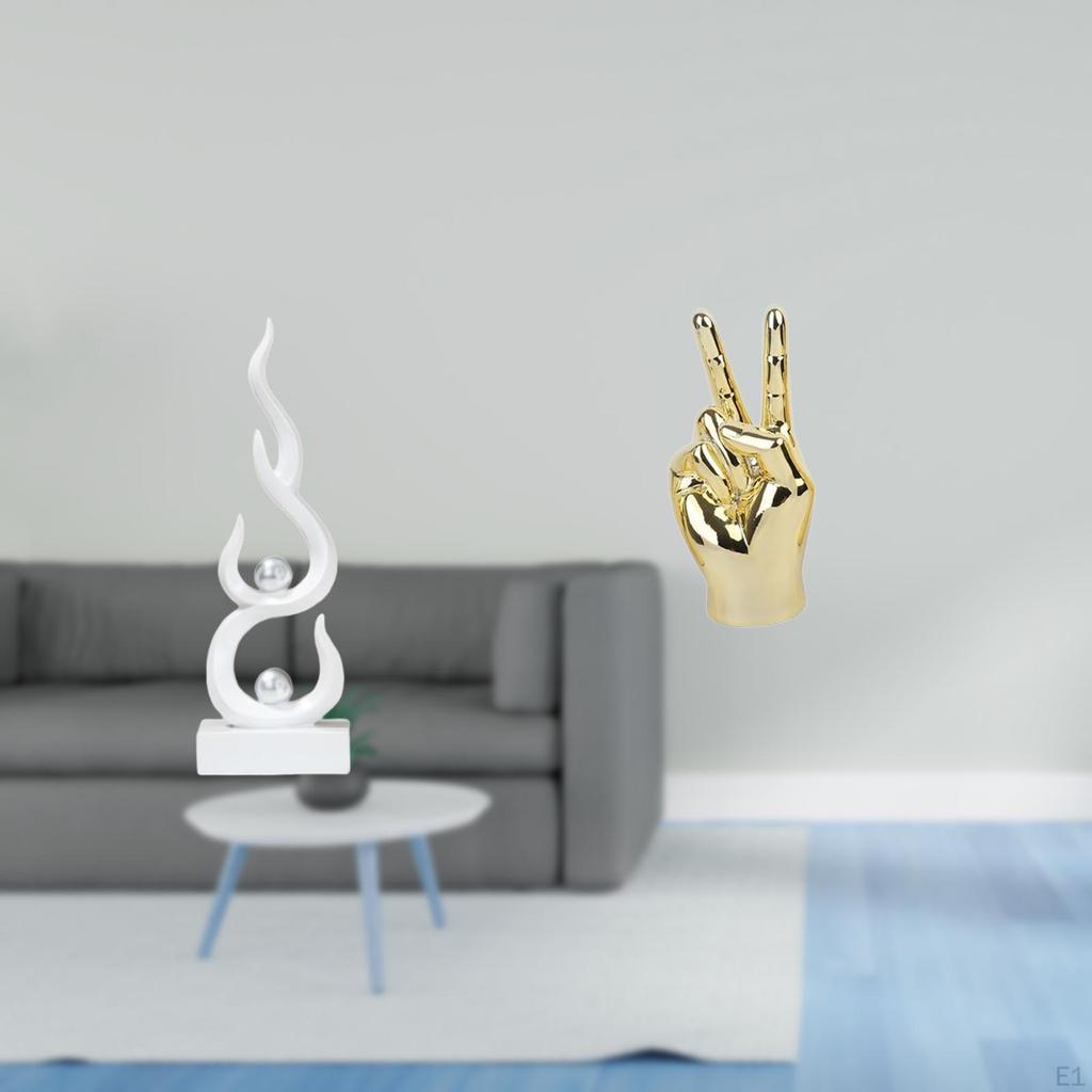 Abstract Flame Gesture Resin Statue Modern Fire Fingers Sculpture Creative Desktop Ornament for