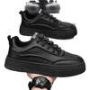 Black autumn kitchen work labor insurance leather shoes platform sports board shoes