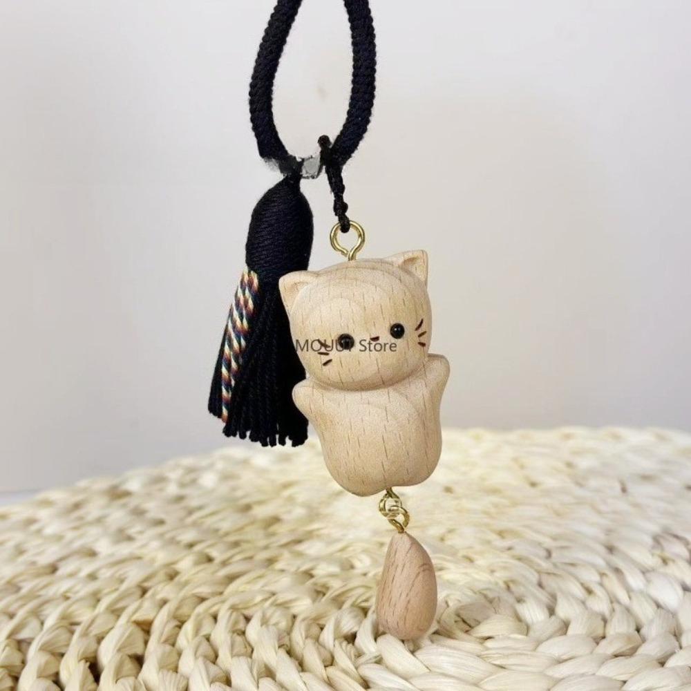 1PC Handcrafted Lying Flat Cat Pendant for Bags Car Accessory Home Decoration Figurines Birthday Gift for Friend