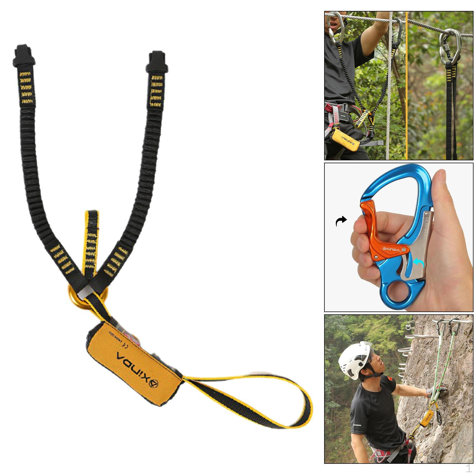 Профессиональный страховочный строп с карабином, Амортизирующий обвязка для скалолазания/лазания по деревьям, Style 6
