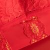 Anti-breast Gathering Adjustment Type Big Red Chinese Red Bride Wedding Zodiac Year Text Bra Lingerie for Women
