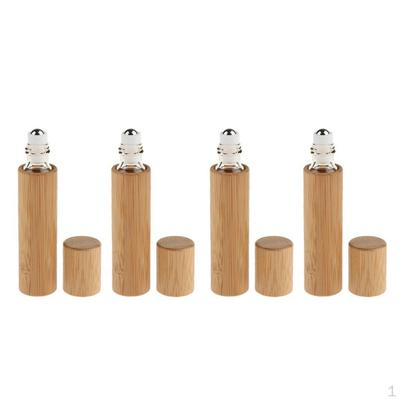10ml Bamboo Refillable Empty Essential Oil Bottles 4x
