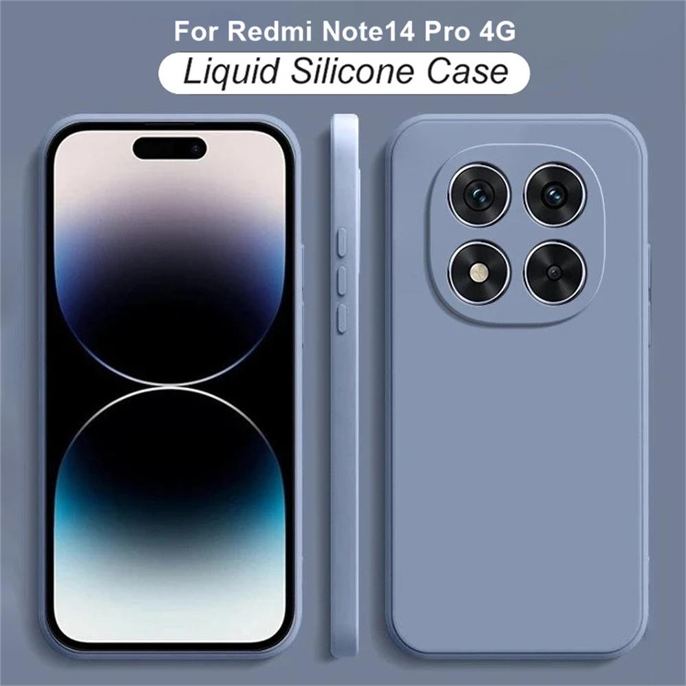 Original Soft Case for Xiaomi Redmi Note 14 Pro 4G Liquid Silicone Luxury Classic Redmi Note 14 Pro 4G Shockproof Cover Funda