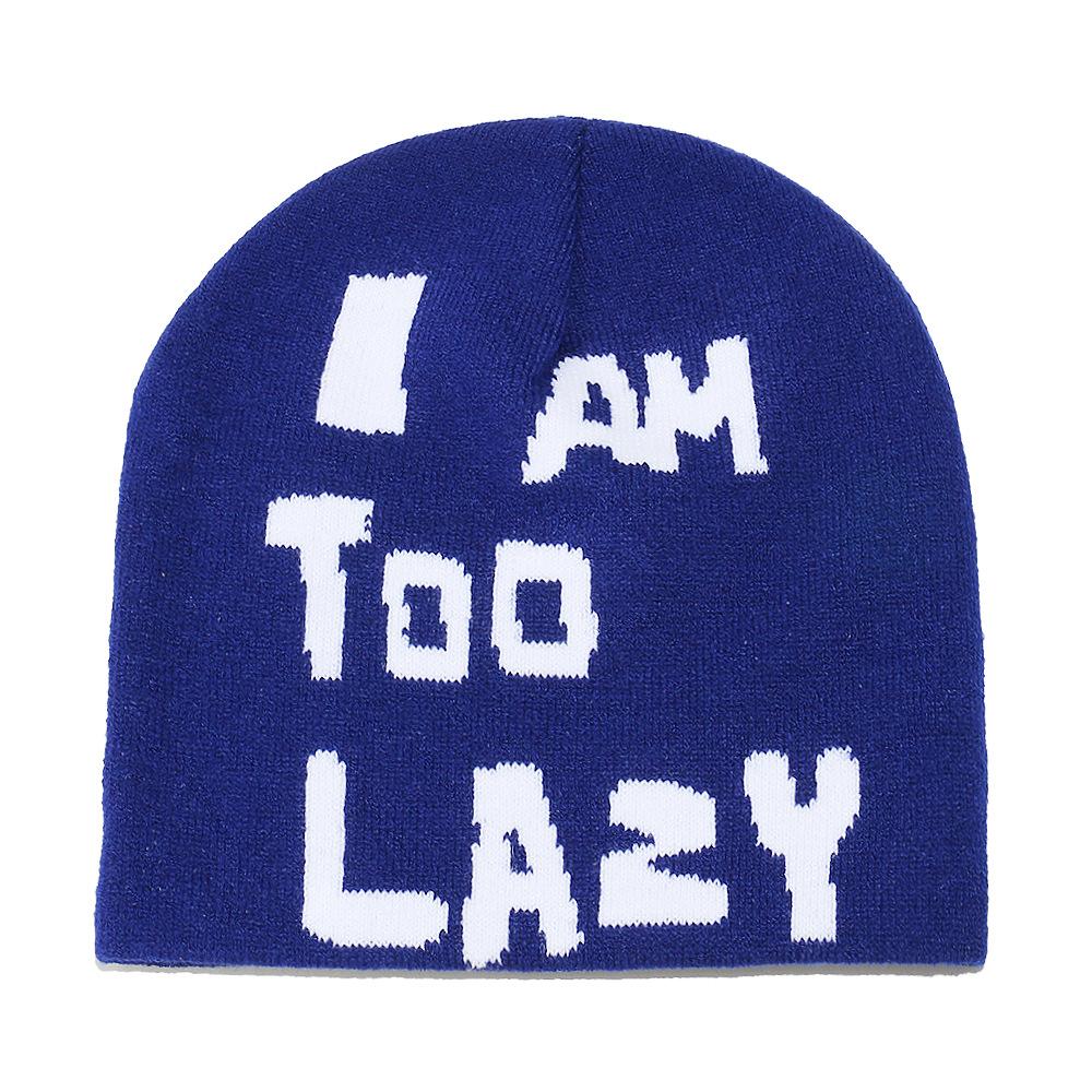 Ins Japanese Korean Version Warm Cold Hat Female Personality Versatile Winter Hat Alphabet Jacquard Knitted Hat Wool Hat Female Winter