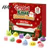 Creative Holiday Game Props Christmas Advent Calendar with Squeeze Toys, Cute Silicone Dumpling Figures, Soft Pinch Toys Stress Relief Sensory Fidget