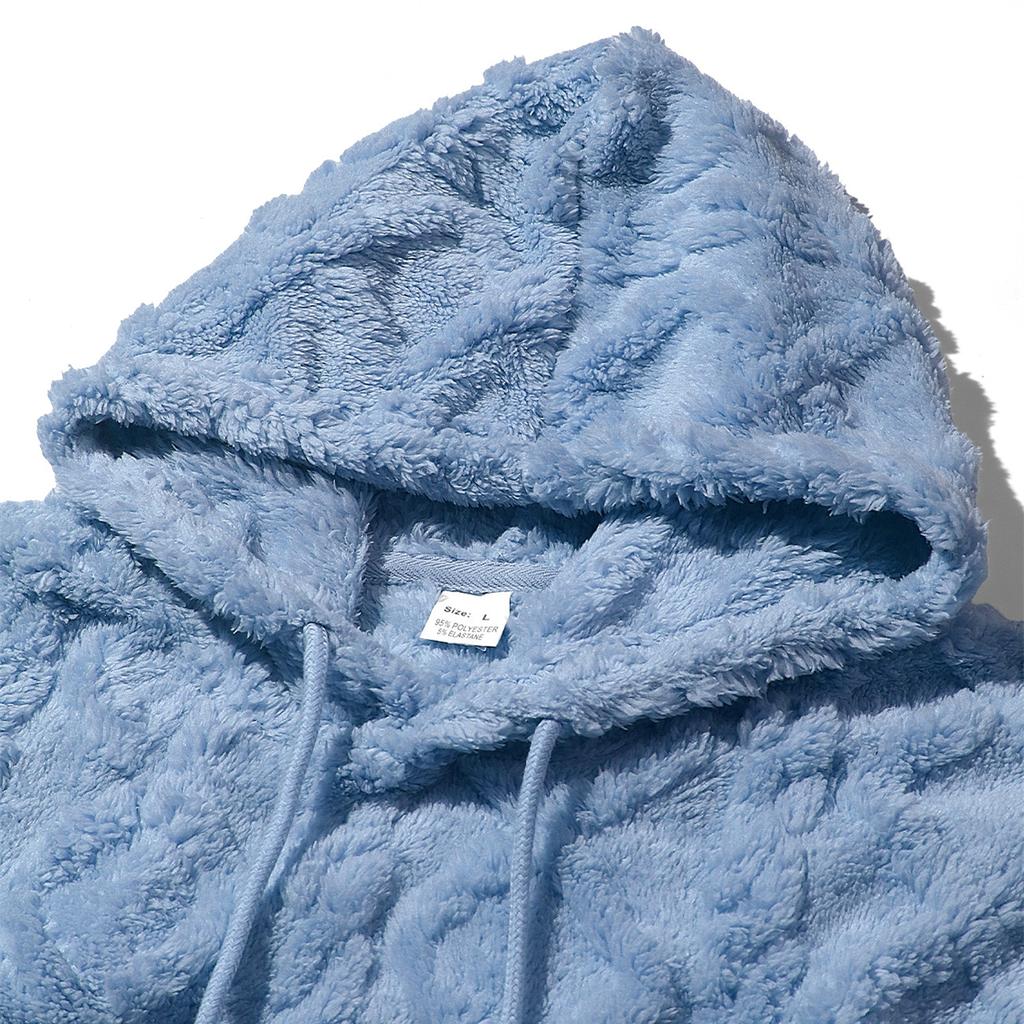 Felpa con cappuccio da uomo in pile per autunno inverno con coulisse, polsini a costine, manica lunga, pullover caldo, tinta unita, casual quotidiano, vestibilità ampia, felpa outerwear