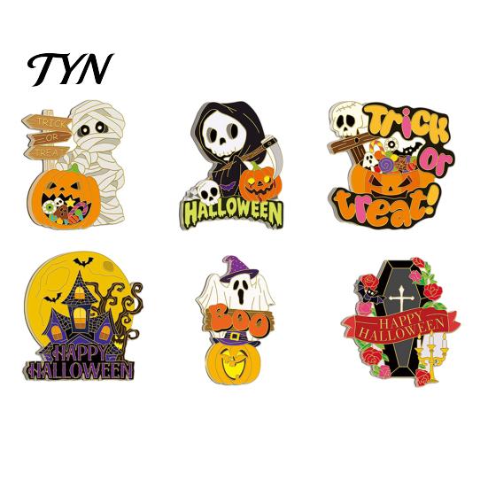 Decorative Magnets for Metal Surfaces 6 Pcs Halloween Refrigerator Magnets, Grim Reaper Pumpkin Skull Ghost Strong Magnetic Adsorption Ornaments