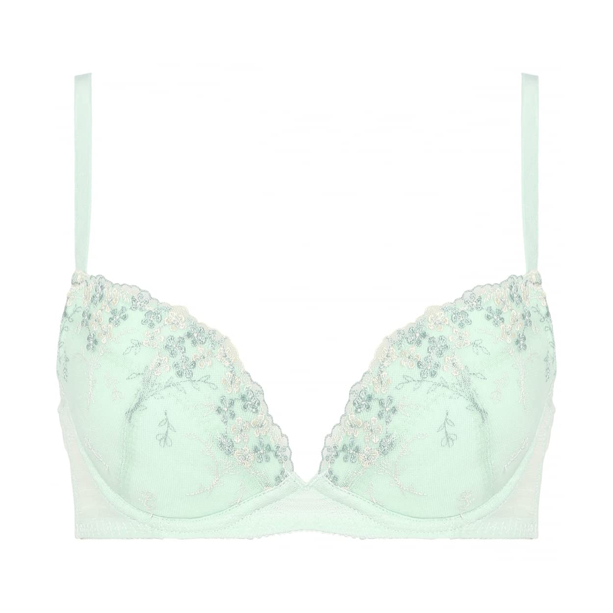 

BY Entry Collection Bra Shorts Set Sky M009 D65M [AMOSTYLE Triumph] Push-up & (Night Bouquet) Women s (Green)