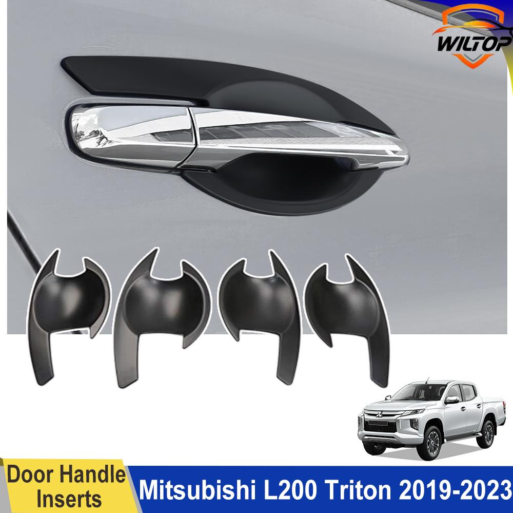 

Накладка на чашку дверной ручки для Mitsubishi L200 triton 2019-2025 Защитная накладка Внешняя ABS Матовый черный Автомобильные аксессуары Наклейки