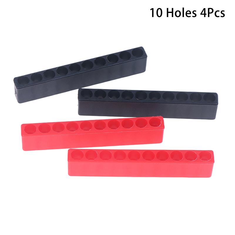 4Pcs 10/12 Holes Screwdriver Bit Holder Soft Rubber Organizer 1/4 Inch Hex Screwdriver Head Drill Bit Stand Case Power Tool