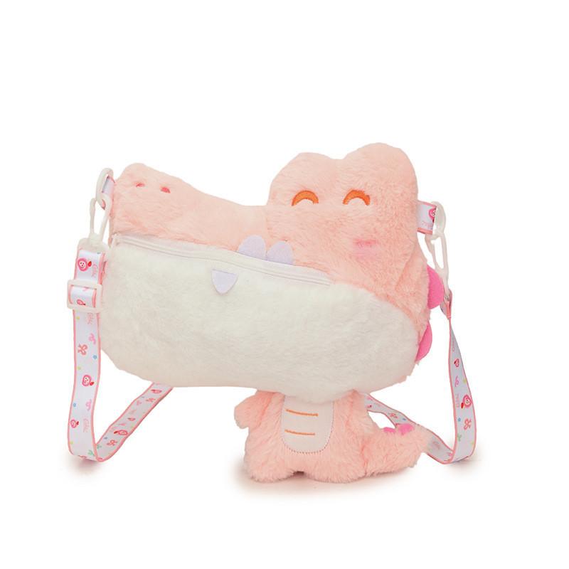 Crocodile Plush Toy Bag With Soft Short Plush For Kids And Teens