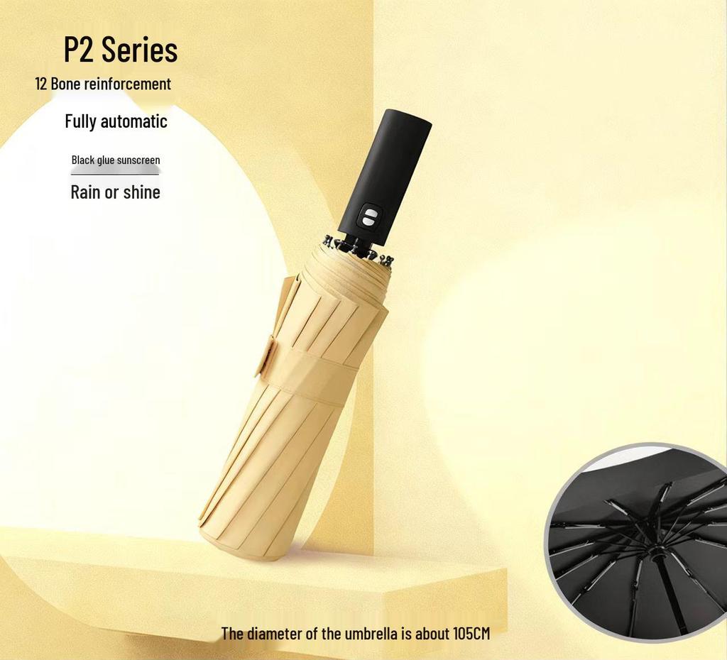 Men's Dual-Use Automatic Folding Umbrella: Windproof, Sun & Rain Protection, Customizable