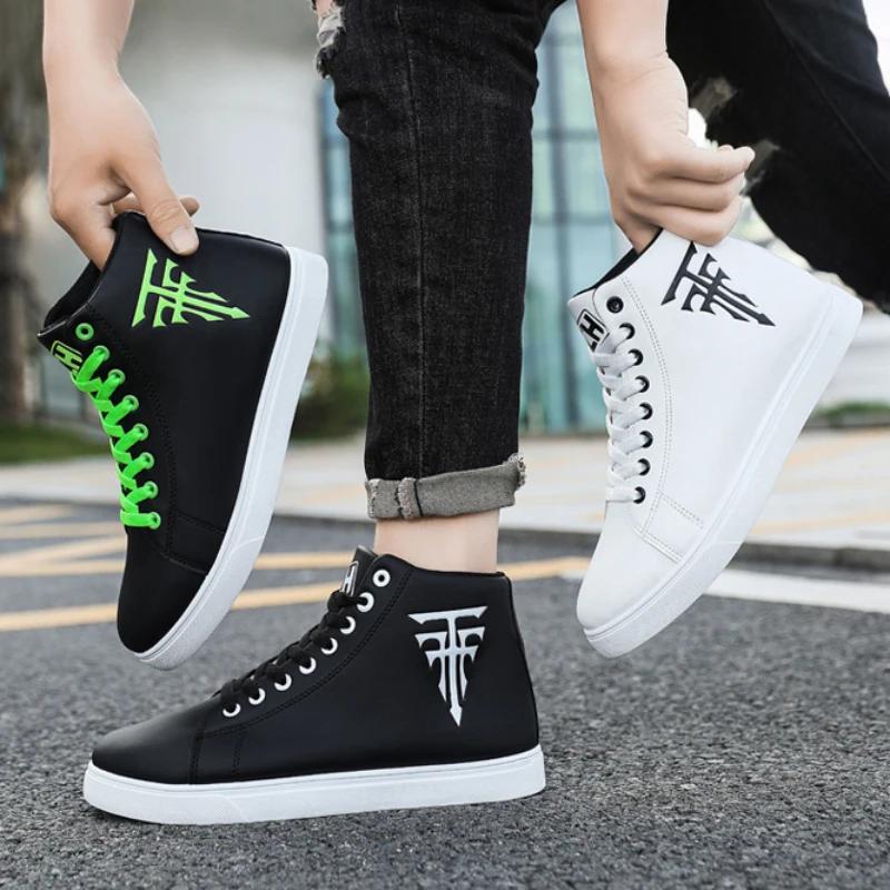 Mode Mode Herren Canvas Schuhe Herbst High-Top Freizeitschuhe Herren Rutschfeste Herren-Sneaker Flache Tennisschuhe Zapatillas Hombre Übergröße 48