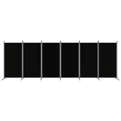 6 Panel Black Folding Screen 520 X 180 Cm Fabric
