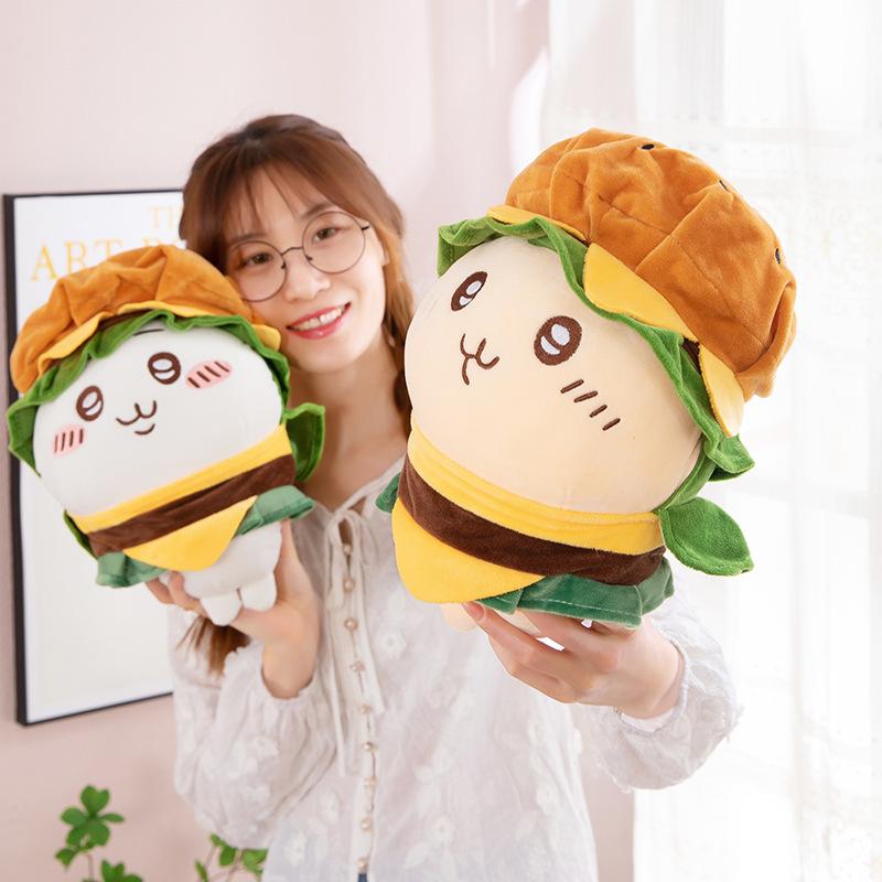 Creative cute Usage doll turned into a burger Hachi Jiyi plush toy soft cute doll