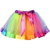 Layered Ballet Tulle Rainbow Tutu Skirt Dress Up Bow Dance Dress Colorful Tutu Skirt for Little Girls
