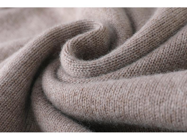 2025 Fall/Winter Women's Embroidered Loose Pure Wool Turtleneck Sweater, Thickened Long Sleeve Knitwear in Lazy Style