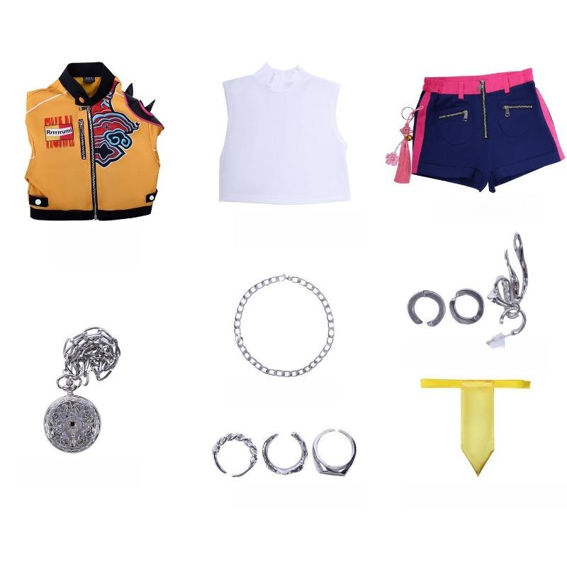 Girls POP Singer Super Star Stage Performance Printing Outfit Kids Demon Halloween Cosplay Costume Hunters Carnival Party Role Playing Dress Up Suit