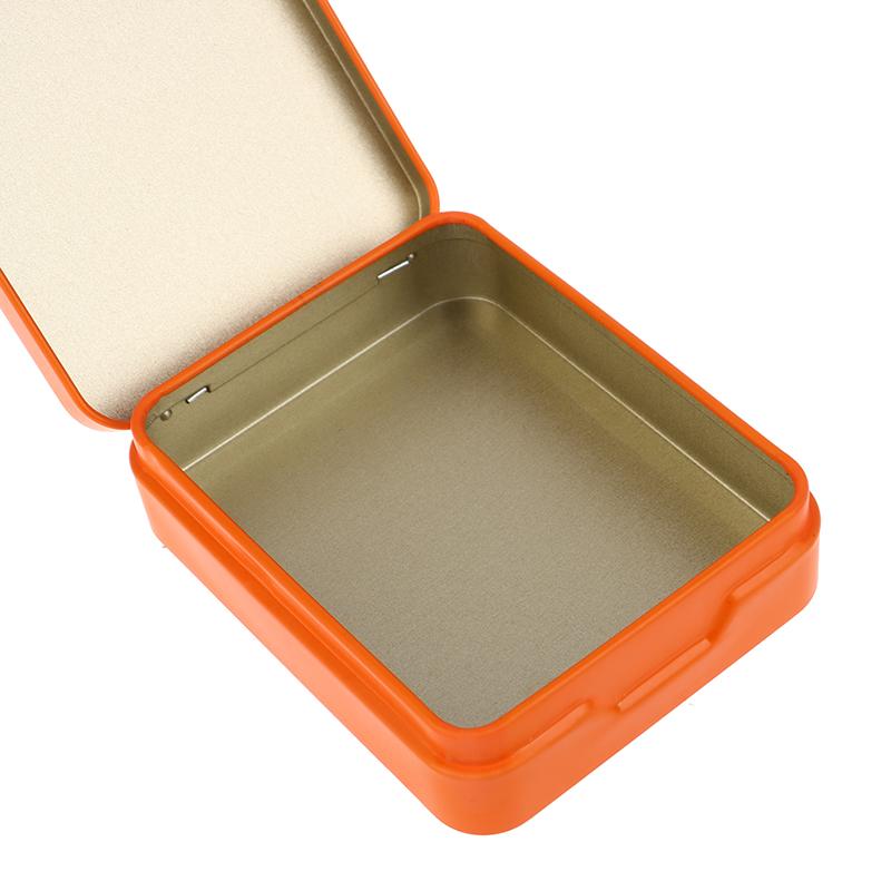 1Pc Tinplate Storage Boxes Metal Rectangular Empty Mini Box Tinplate Candy Pill Cases Hinged Containers Jewelries Organizer