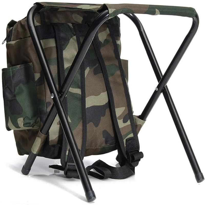 Portable hiking backpack chair, foldable fishing stool
