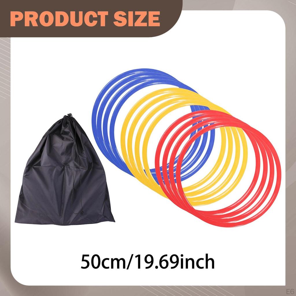 12 Agility Rings for Balance And Coordination Exercises, Jump Rope Games.