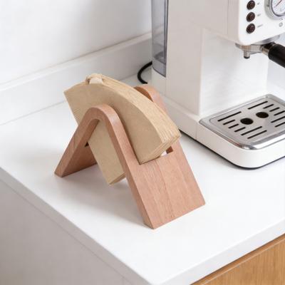Kaffeefilterhalter Aufbewahrungsregal Ständer für mehrere Filterpapiere Massivholz Offenes Design Hält Filter trocken Ordentlich Einfacher Zugriff Kaffeezubereitungs-Organizer