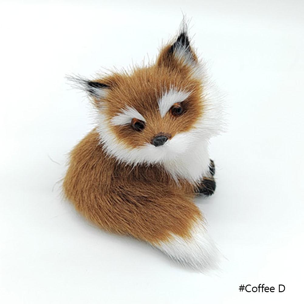 Simulation Mini Fox Model Cute Imitation Fox Ornaments Christmas Gift Children Birthday Gifts Home Decoration Figures Craft