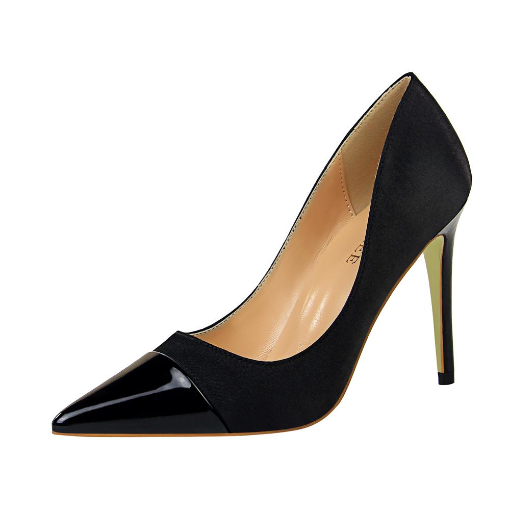 Fashion Woman Pumps Stitching color High Heels Pointed Toe Stiletto