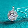 Yin Baichuan S925 Sterling Silver Sunflower Moissanite Necklace for Women - Luxurious, Elegant, and Exquisite Festival Gift.