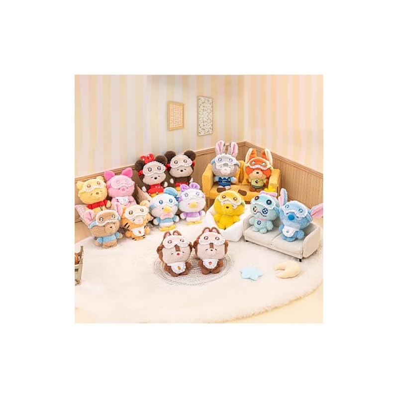 TOP TOY Disney Mickey Family "Sleepy Eyes" Plush Series [1 Piece] Gachapon Blind Box Figure Plastic Model Premium Toy Zootopia Stitch Character