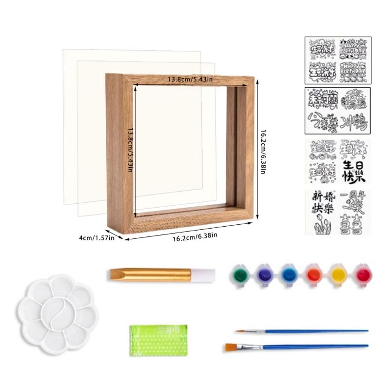 Handprint Art Craft Set Glass Painting Supplies With 6 Color Paint For Mothers Fathers Grandparents Birthday Christmas