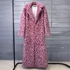 Womens Long Faux Fur Coat Leopard Zebra Print Winter Streetwear