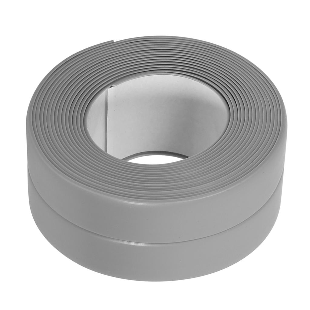 Selvklebende tetningslist for bad og vegg Vaskekumkantlist Kjøkken (#3 Grå 38mm x 3.2m)