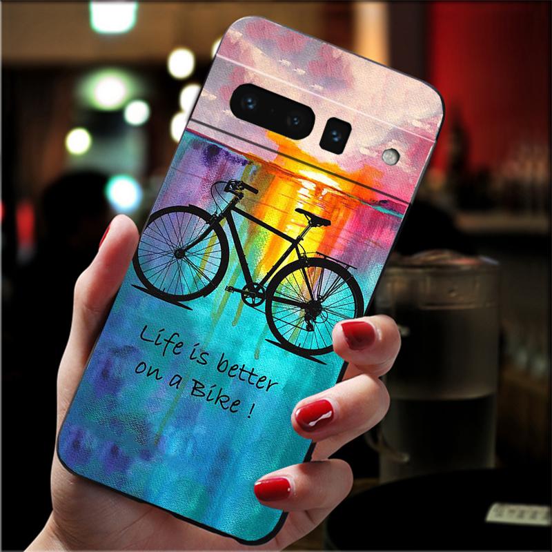 Phone Case For Google Pixel 10 9 Pro XL 9A 8 7 6 Pro Pixel 8A 7A 6A Pixel 8 7 6 5 BIKE CYCLING art