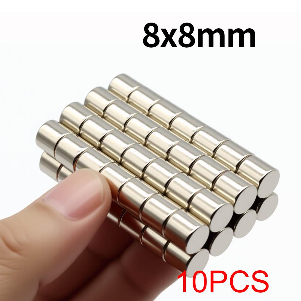 8x8mm Super Strong Neodymium Magnet N35 NdfeB Permanent Magnetic Imanes Round Powerful Magnets Refrigerator Magnet