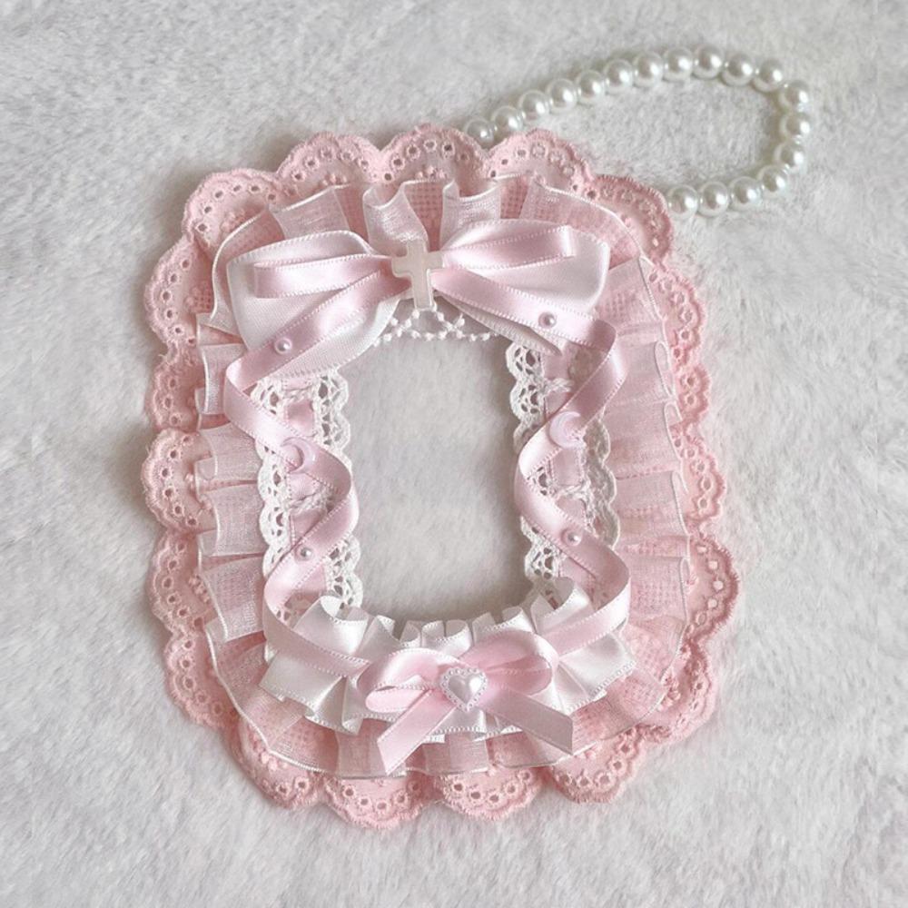 Kawaii DIY Card Holder Lolita with Ribbon Lace Photocard Case Handmade Idol Display Photo Protector Case Card